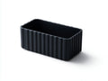 Fioriera rettangolare ondulata in resina 44x 18x 17 cm - nero - profilo decorativo per esterni