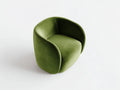 Poltrona moderna imbottita in velluto 87x80x78 cm - verde oliva - design curvo con seduta avvolgente