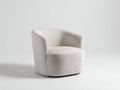 Poltrona girevole in tessuto 84x80x76 cm - bianco crema - schienale curvo e design compatto