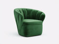 Poltrona girevole in velluto 90x82x78 cm - verde smeraldo - schienale avvolgente con cuciture decorative