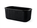 Fioriera rettangolare in resina 40x 18x 18 cm - nero opaco - finitura scanalata per interni ed esterni