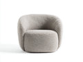 Poltrona imbottita bouclé per soggiorno 85x82x77 cm - grigio chiaro - seduta compatta con profilo arrotondato