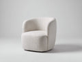 Poltrona compatta girevole in tessuto bouclé 82x79x75 cm - bianco panna - seduta arrotondata per soggiorno