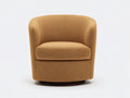 Poltrona girevole imbottita in tessuto 88x84x78 cm - ocra dorato - seduta avvolgente con base circolare
