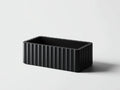 Fioriera rettangolare scanalata in resina 42x 17x 17 cm - nero - design compatto per esterni