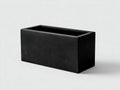 Fioriera rettangolare alta in composito 48x 18x 22 cm - nero - design lineare per esterni
